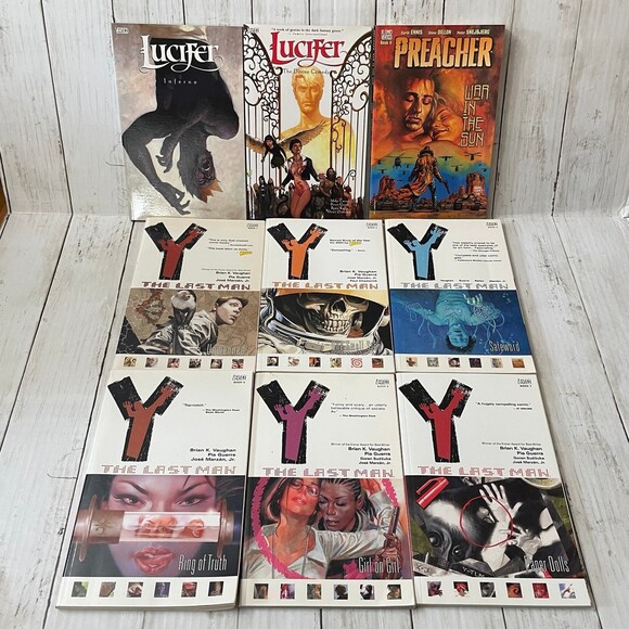 Lot of Assorted Graphic Novels Manga Vertigo Books Preacher Lucifer Y Series - Picture 1 of 6